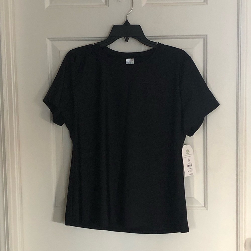 Time and Tru Black Women's Swim Tee - Short Sleeve
